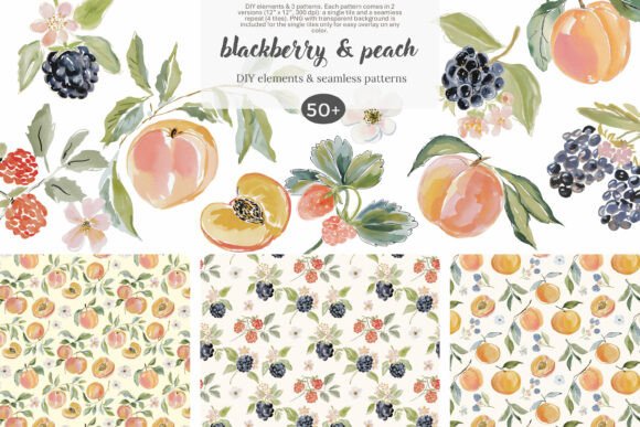 Download Watercolor Fruit Clipart Set &amp; Patterns - Premium Bundle