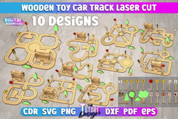 Download Wooden Toy Car Track Bundle | Road Model - Wooden Collection