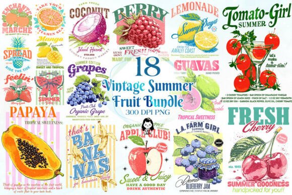 Download Vintage Summer Fruit Quotes PNG - Premium Resources